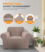 1-seater Knitted Sofa Cover - Sand - Image 2