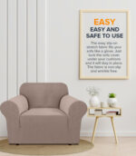 1-seater Knitted Sofa Cover - Sand - Image 5