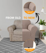 1-seater Knitted Sofa Cover - Sand - Image 3