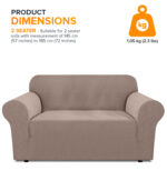 2-seater Knitted Sofa Cover - Sand colour - Image 6