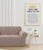 2-seater Knitted Sofa Cover - Sand colour - Image 5