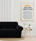 2-seater Knitted Sofa Cover - Black - Image 5