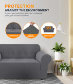 2-seater Knitted Sofa Cover - Grey - Image 2