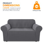 2-seater Knitted Sofa Cover - Grey - Image 6