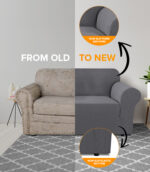 2-seater Knitted Sofa Cover - Grey - Image 3