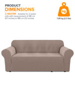 3-seater Knitted Sofa Cover - Sand - Image 6