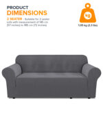 3-seater Knitted Sofa Cover - Grey - Image 6