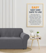 3-seater Knitted Sofa Cover - Grey - Image 5