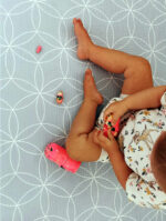 Baby Play Mat - Scandi Blue Geo - Grey Cube (Medium) - Image 2