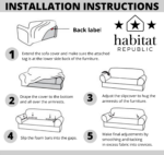 3-seater Knitted Sofa Cover - Sand - Image 9