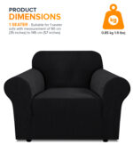 1-seater Knitted Sofa Cover - Black - Image 6