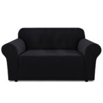 2-seater Knitted Sofa Cover - Black