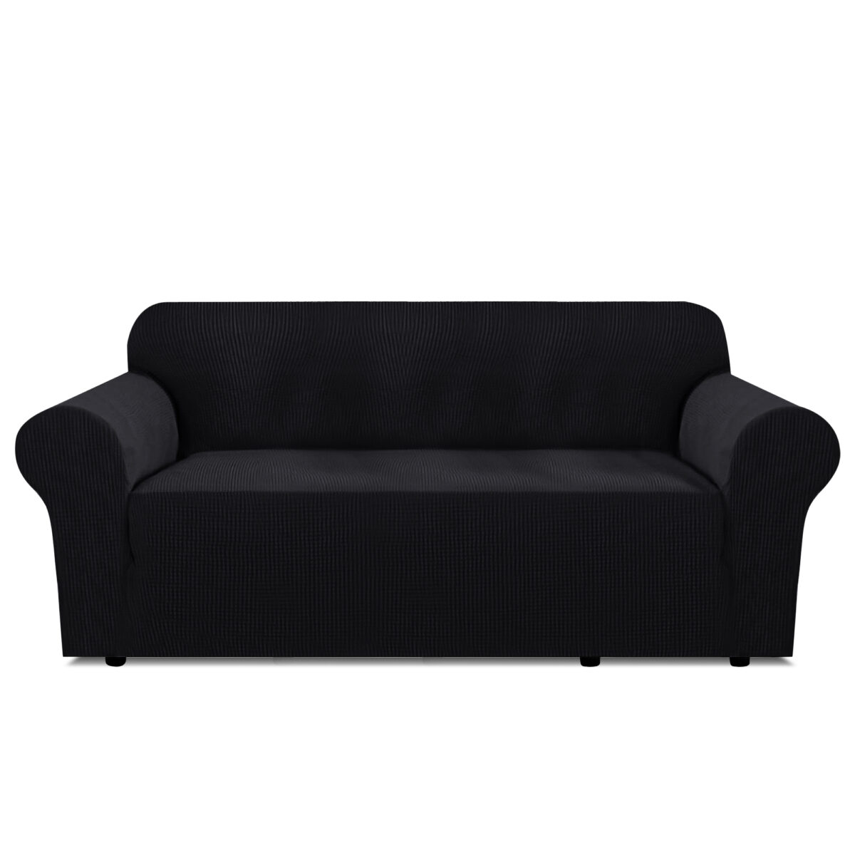 3-seater Knitted Sofa Cover - Black