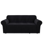 3-seater Knitted Sofa Cover - Black