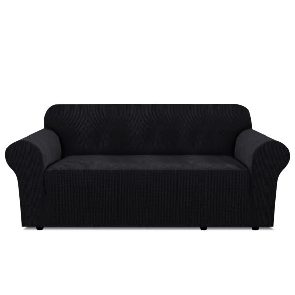 3-seater Knitted Sofa Cover - Black