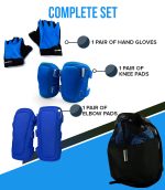 Blue Elbow Pad, Knee Pad and Gloves Protective Set - Image 2