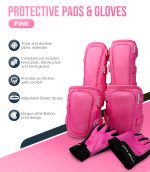 Pink Elbow Pad, Knee Pad and Gloves Protective Set - Image 3