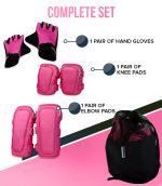 Pink Elbow Pad, Knee Pad and Gloves Protective Set - Image 2