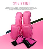 Pink Elbow Pad, Knee Pad and Gloves Protective Set - Image 6