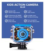 Waterproof Kids Action Camera - Blue - Image 6