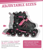 Roller Blades In-Line Skate Pink – Medium (9 – 13 yo) - Image 8
