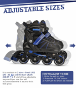 Roller Blades In-Line Skate Blue – Small (6 – 8 yo) - Image 8