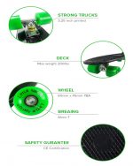 Mini Cruiser Skateboard - Black/Green - Image 10