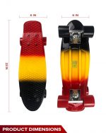Mini Cruiser Skateboard - Black/Yellow/Red - Image 7