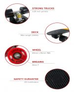 Mini Cruiser Skateboard - Black/Yellow/Red - Image 8