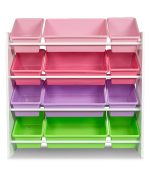 Toy Storage Organiser with Bins (Pink, Green and Purple) - Image 7