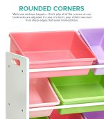 Toy Storage Organiser with Bins (Pink, Green and Purple) - Image 2