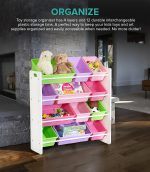 Toy Storage Organiser with Bins (Pink, Green and Purple) - Image 5