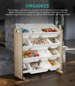 Toy Storage Maple with White Bins - Image 5