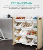 Toy Storage Maple with White Bins - Image 6