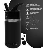 Kids Insulated Tumbler Drink Bottle - Black - Image 7