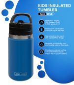 Kids Insulated Tumbler Drink Bottle - Light Blue - Image 4