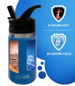 Kids Insulated Tumbler Drink Bottle - Light Blue - Image 8