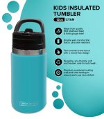 Kids Insulated Tumbler Drink Bottle - Green - Image 4