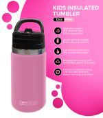 Kids Insulated Tumbler Drink Bottle - Light Pink - Image 4