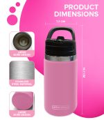 Kids Insulated Tumbler Drink Bottle - Light Pink - Image 10