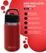 Kids Insulated Tumbler Drink Bottle - Red - Image 4