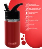 Kids Insulated Tumbler Drink Bottle - Red - Image 7