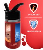 Kids Insulated Tumbler Drink Bottle - Red - Image 8