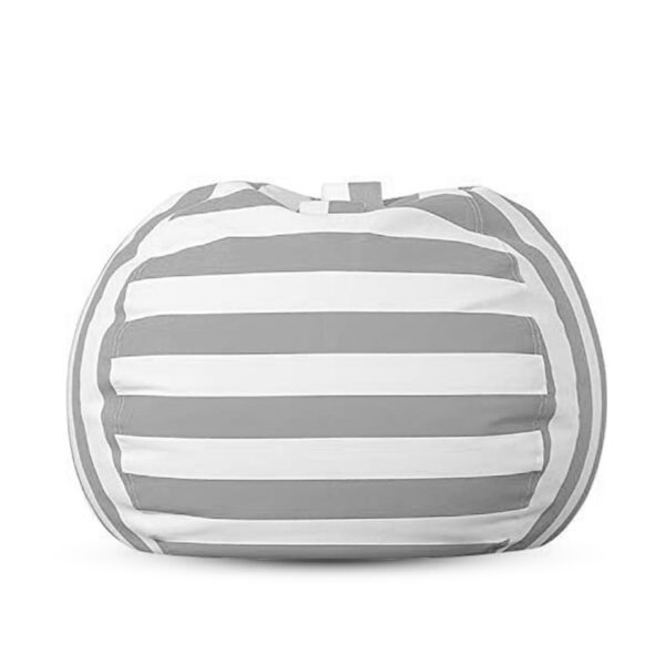 Stuffed Animal Toy Storage Bag - 32 in - Grey and White Stripes