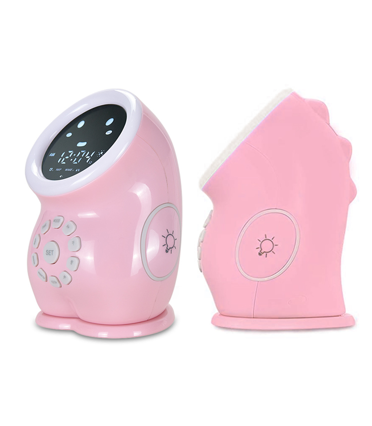 Dino Sleep Training Clock Pink