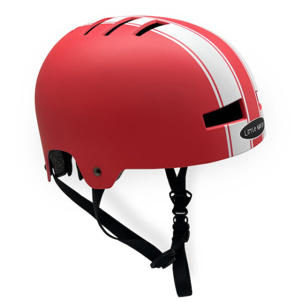 Red and White Stripe Helmet
