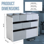 Kids Storage Organizer (non-woven fabric storage - Grey) - Image 3