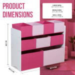 Kids Storage Organizer (non-woven fabric storage - Pink) - Image 3
