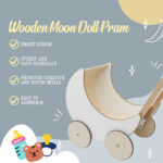 Wooden Moon Doll Pram - Image 3