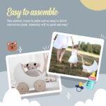 Wooden Moon Doll Pram - Image 8